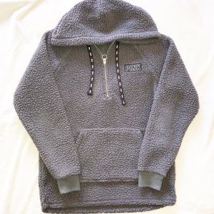 VS PINK SHERPA BOYFRIEND HOODIE